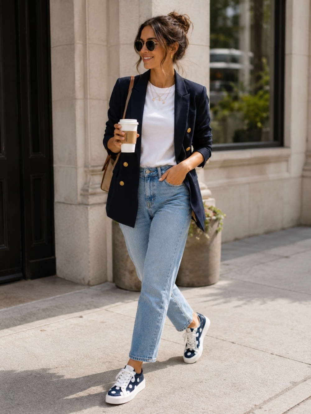 Michael Kors Navy and White Sneakers - new without tags